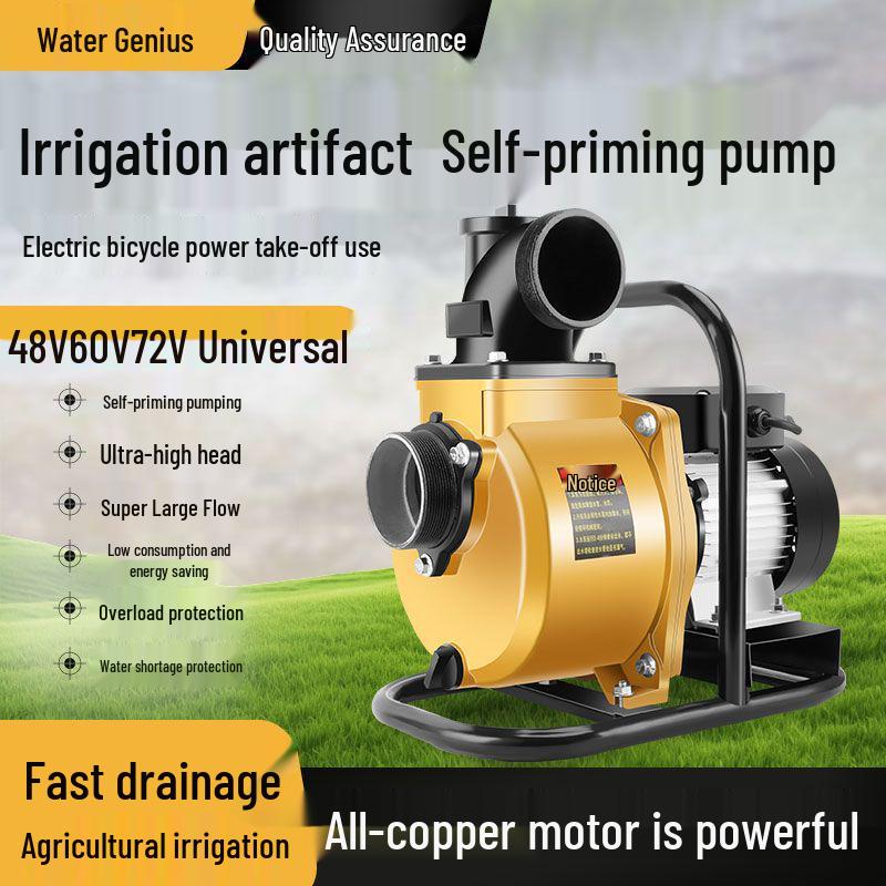 Brushless DC Self-Priming High-Pressure Water Pump with Remote Control for Electric Bikes and Cars