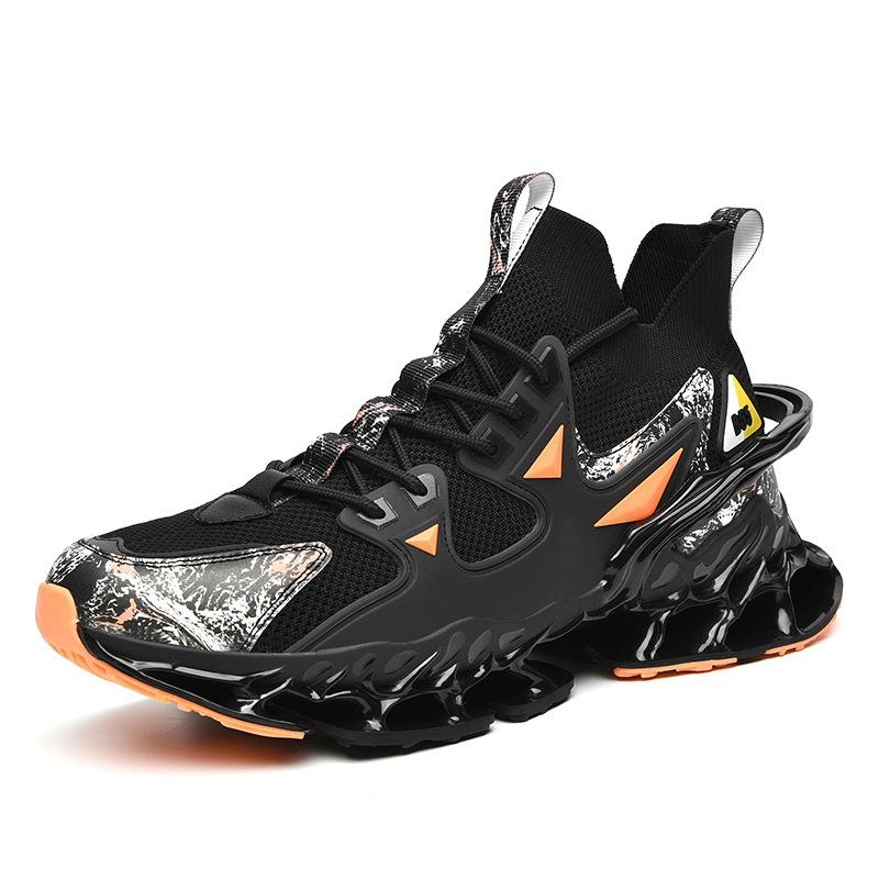 2025 весна и лето новая мужская обувь подошва-лезвие повседневная модная внешнеторговая большой размер летающая тканая сетка дышащая Guochao спортивная обувь