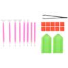 A58Z 21Pcs Diamond Painting Cross Stitch Tool Kit Tray Sticky Pen Tweezers DIY Craft