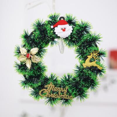Christmas Green Plant Wreath with Tinsel - Home & Outdoor Decoration Hanging Ornament
