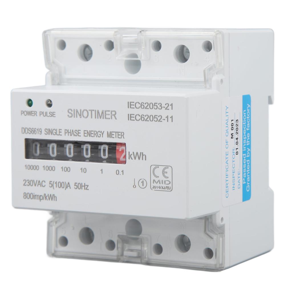 Счетчик электроэнергии Ватт-час Двухцветный светодиодный индикатор Монтаж на рейку Однофазный Умный дом Энергия Ватт