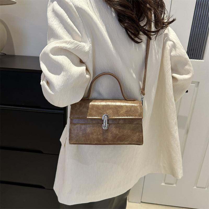 Chic Pu Leather Small Square Bag For Women 2024 Spring Fashion Trend Purse