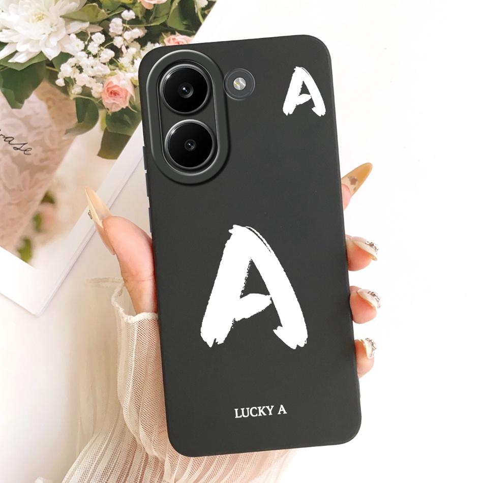 Для Xiaomi Poco X8 Pro / X8 Pro Max Чехол-брелок с первой буквой Удачи для Poco X8Pro X 8 Pro Max 5G Мягкие Силиконовые Чехлы Бамперы