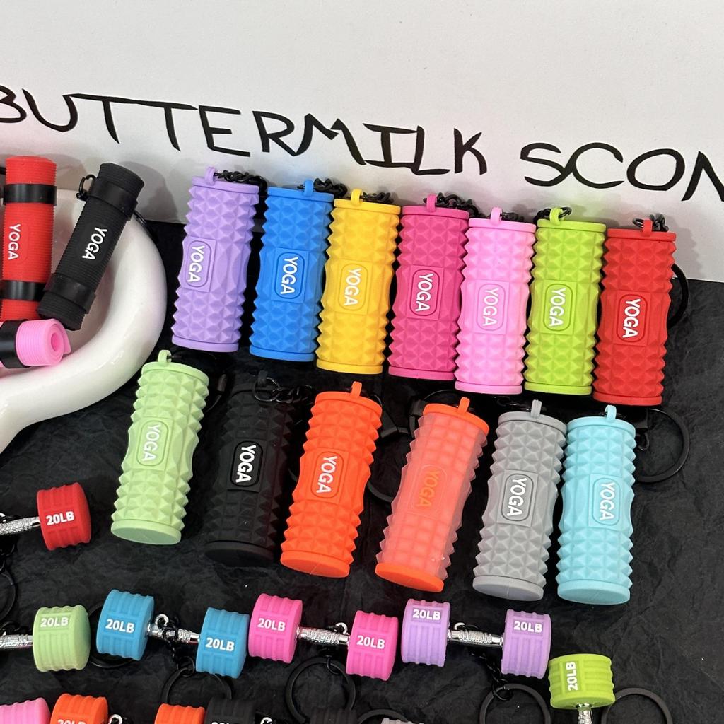 Eco-Friendly Mini Yoga Accessories Soft Rubber Keychain Pendant for Trendy Bags Souvenir