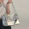 Simple Flap Large-capacity Shoulder Bags  New Fashion Women's Commuter Silver Underarm Bags