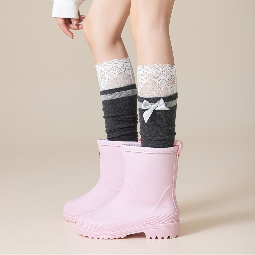 Ribbon Bow Stockings College Style Warm Socks Fashion Long Socks  Autumn Winter