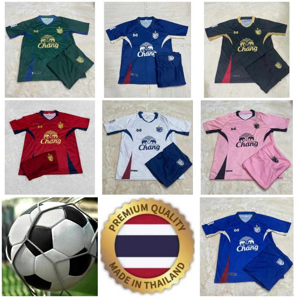 Vintage Retro THAILAND Football Soccer JERSEY National CHEER Quick Dry Print Shirt Round Neck Polyester Short Sleeve Uniform Sport Outdoor