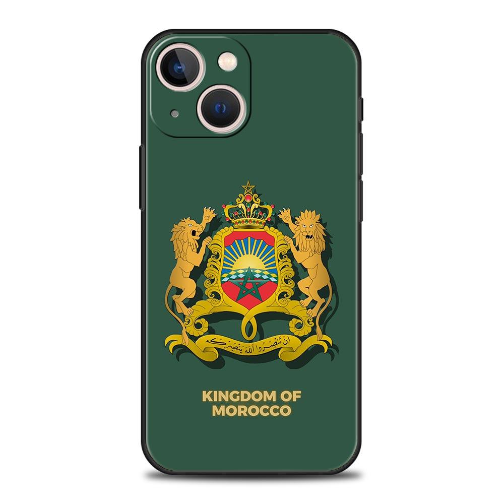 Флаг Марокко Maroc Morocco Паспорт Чехол для телефона iPhone 17 16 15 Pro Max 11 12 13 14 7 8 Plus SE 2020 X XR XS Чехол Черный