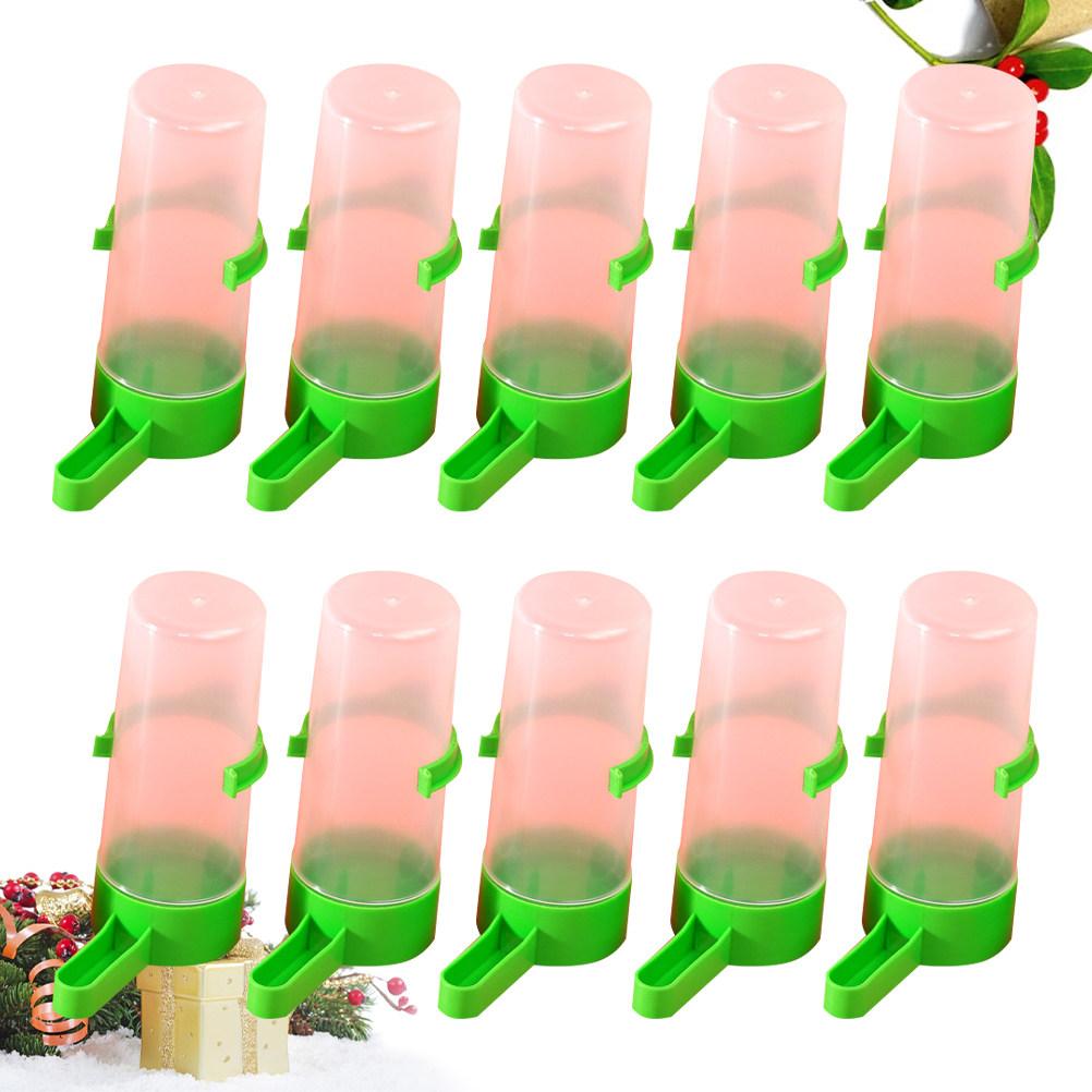 20Pcs Bird Water Dispenser Small Size Parrot Feeding Cup Cage Mount Food Holder Portable Bird Parrot Feeding Cup Pet Animal