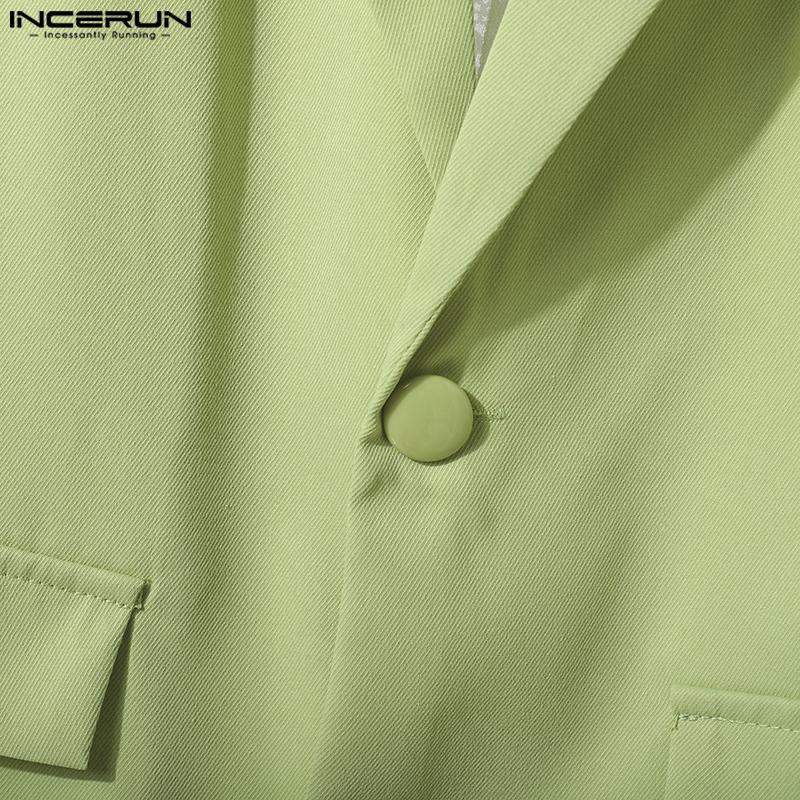 INCERUN Мужские блейзеры с длинным рукавом, кружевной спиной, прозрачной строчкой, тонкие, для вечеринок