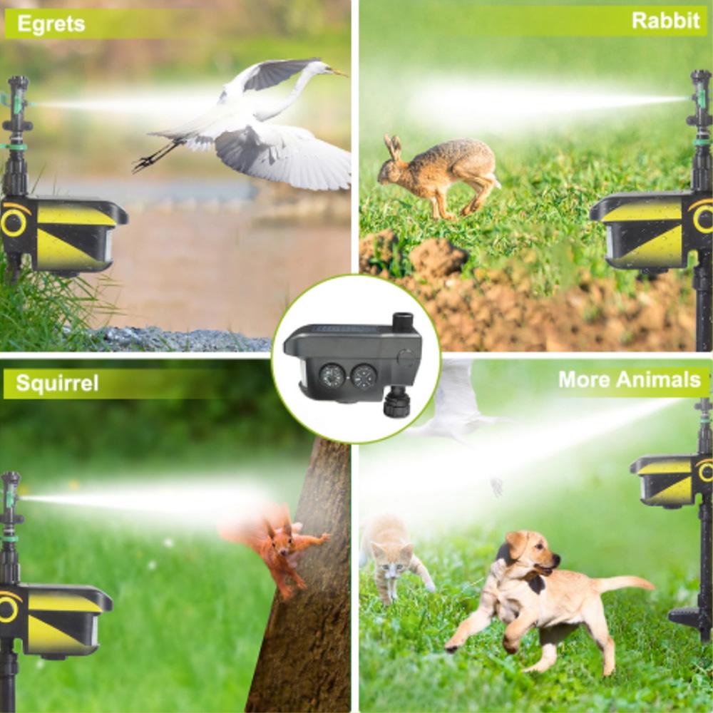 Solar Mouse Repellent Sprinklers for Yard Motion Activated Bird Deterrents for Outside Coyote