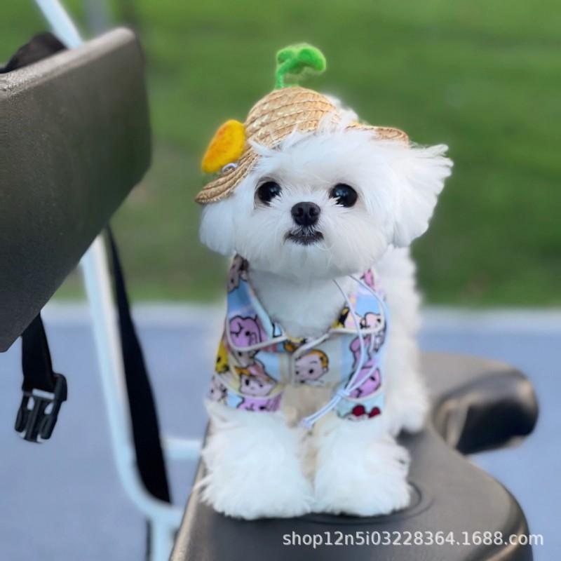 Pet Pajamas Small Dogs Soft Lightweight Cotton Sleepwear Shih Tzu Bichon Schnauzer Teddy Cartoon Print Anti-Shed