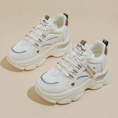 Женские легкие кроссовки на толстой подошве с сеткой, увеличивающие рост, новые, осенне-зимние, для невысоких, повседневные, спортивные