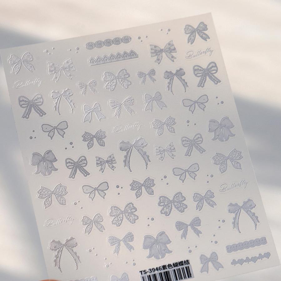 1pcs 5D Shell Light Nail Stickers Fashion Gold Border Love Bowknot Moon Star Art Decal High Quality Manicure Decorations