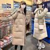 Женская стеганая одежда с капюшоном, зимняя, новая модная, длинная хлопковая одежда, свободные хлопковые куртки, куртка-хлеб