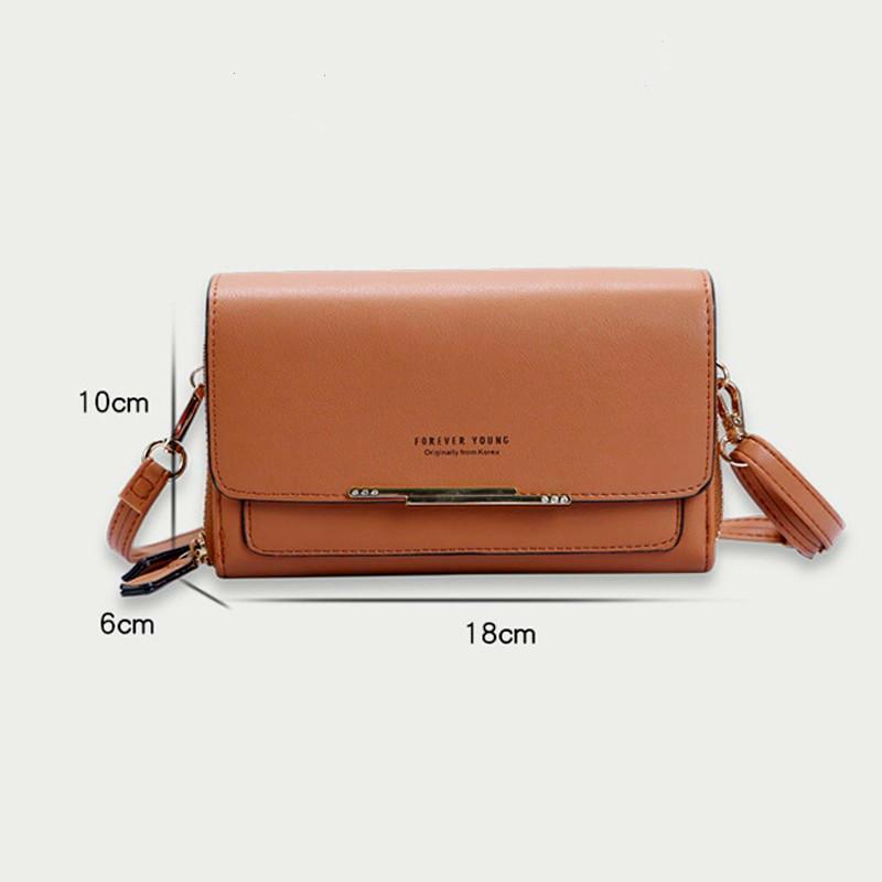 6 цветов модная женская сумка через плечо кожаный 3-слойный кошелек держатель для карт зажим для денег кошелек через плечо