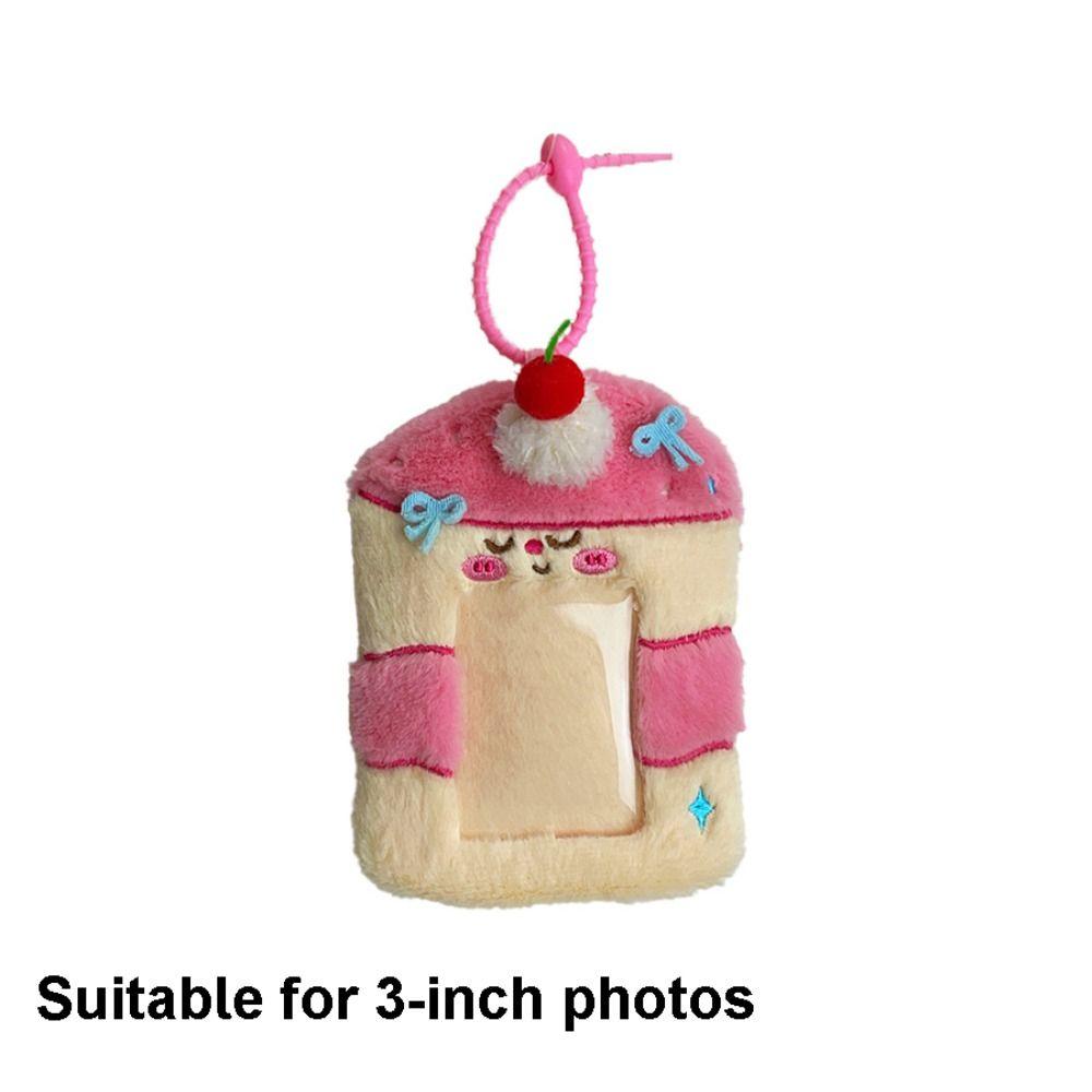 Мягкий защитный чехол для фотокарточек Кавайный дизайн с брелоком Чехол-кармашек для карт 3 дюйма Мультяшный Утолщенный Подвеска для рюкзака