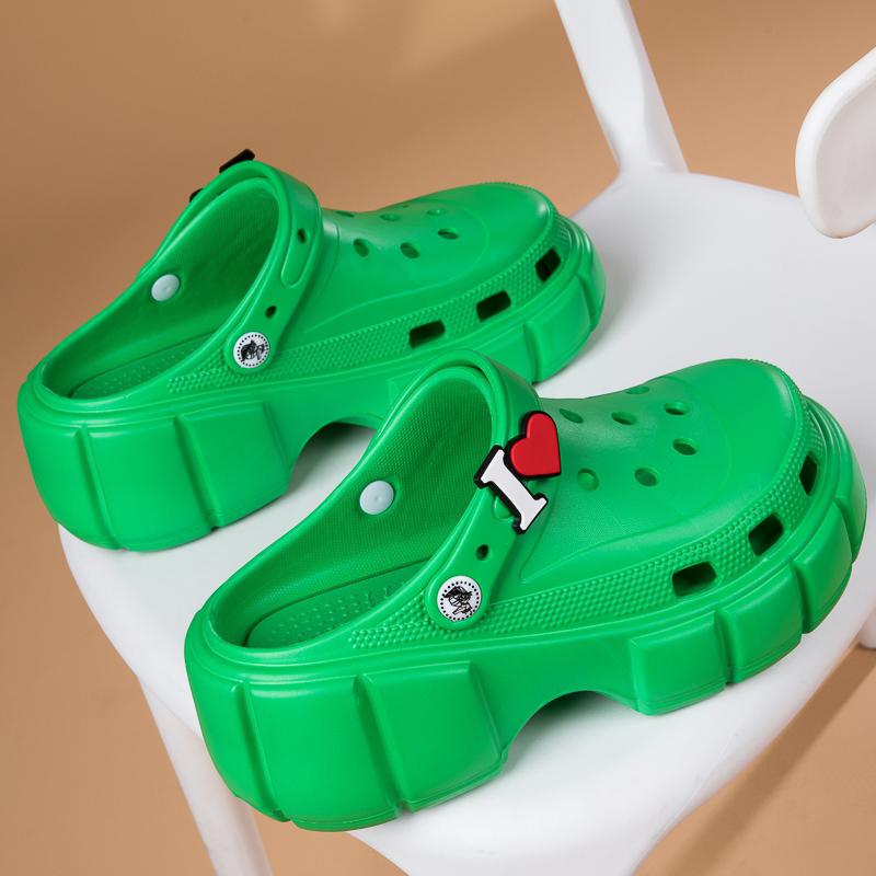 Летние женские увеличивающие высоту модные нескользящие женские сандалии из ПВХ высотой 4 см