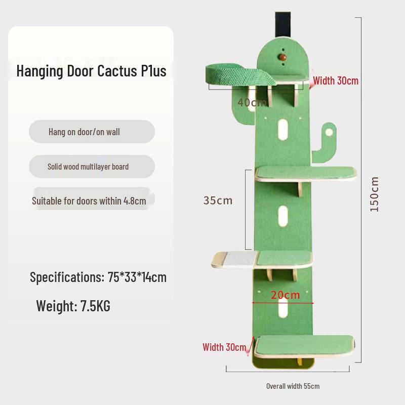 Настенное дерево-когтеточка и гамак для кошек: Компактная деревянная платформа-когтеточка и лежанка для кошек