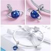 Yinziyun Korean Fashion Blue Planet 925 Silver Beaded Bracelet Pendant SCC933
