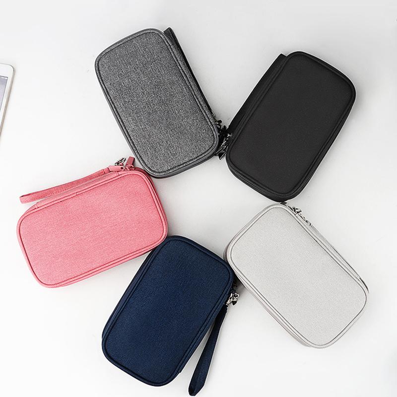 Travel Gadget Portable Backup Charger Power Bank Storage Bag Cable Electronic Organizer External Battery SD Cards Hard Drives USB Wires Case Kit Pouch