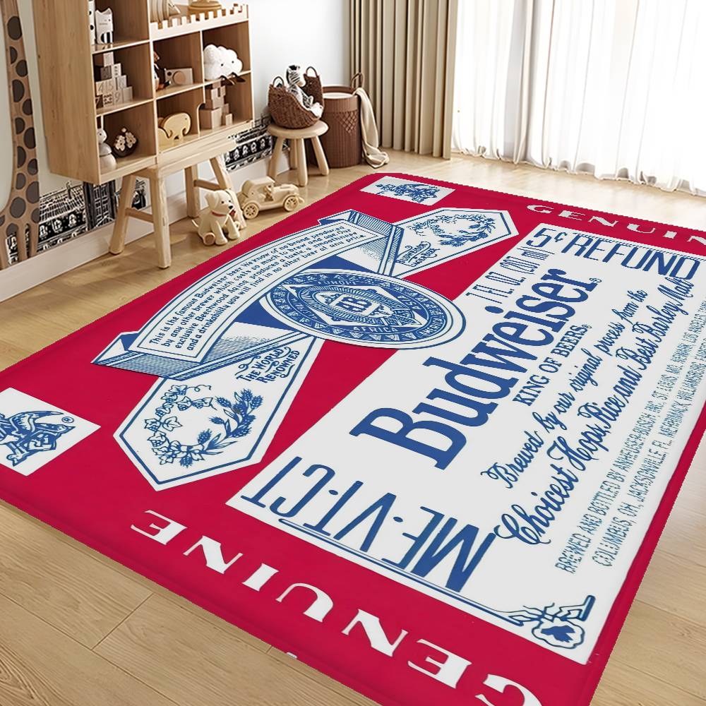 B-BudweiserS Beer Door Mat Washable Non-Slip Living Room Sofa Chairs Area Mat Kitchen Toilet Rug