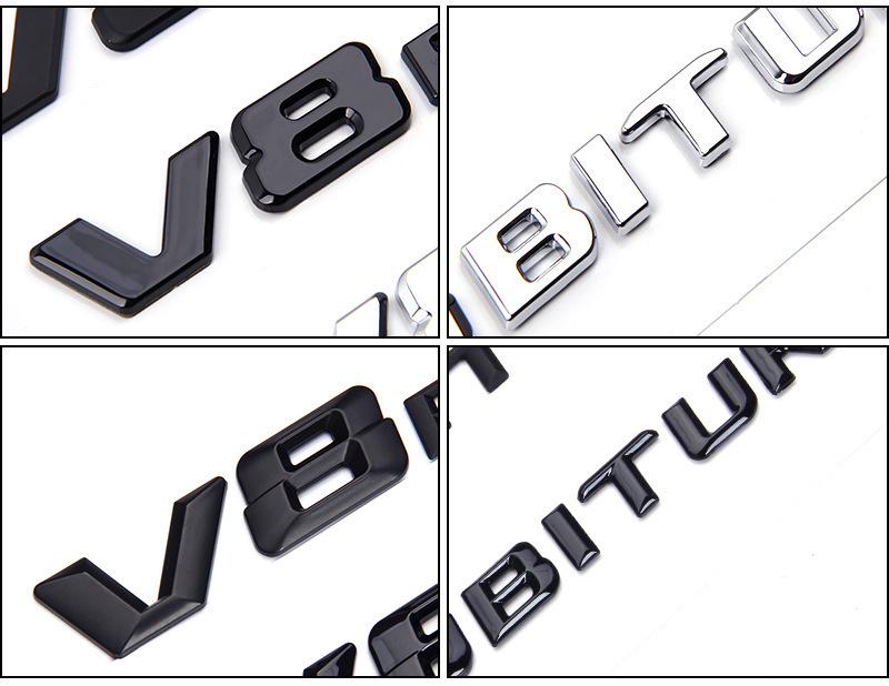 Подходит для Mercedes-Benz V8 BITURBO: Эмблема крыла, Двойной турбонаддув, Задняя эмблема, Надпись, Наклейки на автомобиль.
