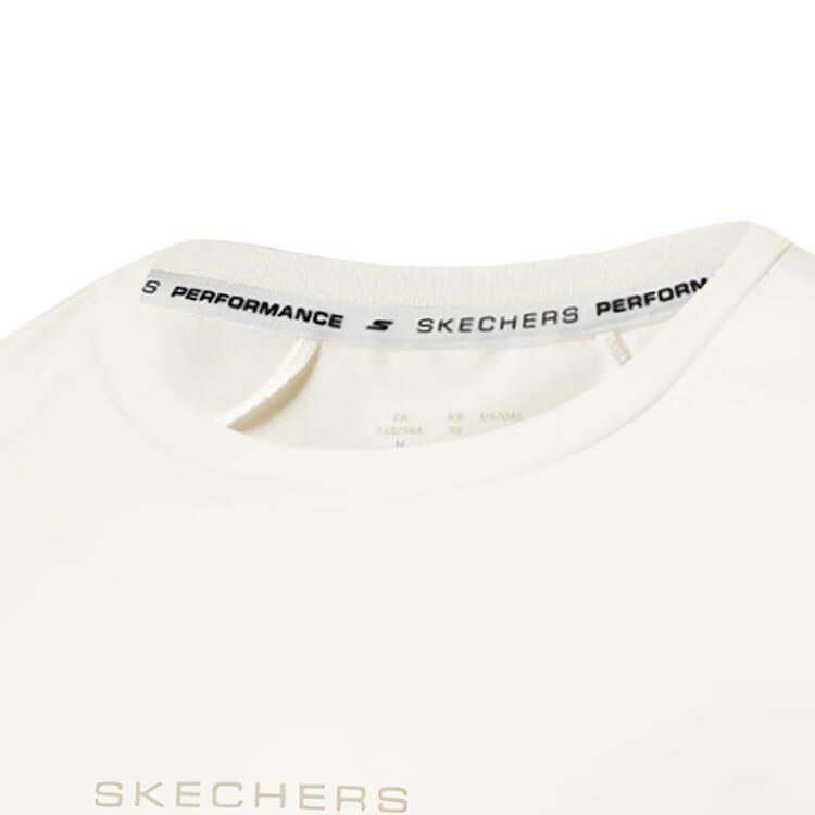 Skechers Godri Простое Вязаное Дышащее Спортивное Платье с Коротким Рукавом Женские платья Тофу-Белый P225W175-0211