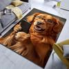 Funny Puppy Looking At Phone Print Carpet for Bedroom Living Room Bedside Sofa Floor Mat Modern Home Decor Area Rug