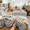 Двухслойные хлопковые комплекты постельного белья Односторонние принтованные Пододеяльники для студенческих общежитий Однотонные простыни Можно стирать в машине Домашний текстиль