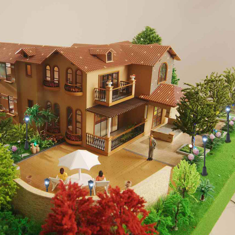 20 штук Металлические парковые фонари Шестигранные одноламповые светодиодные фонари Модель фонарного столба Уличное освещение