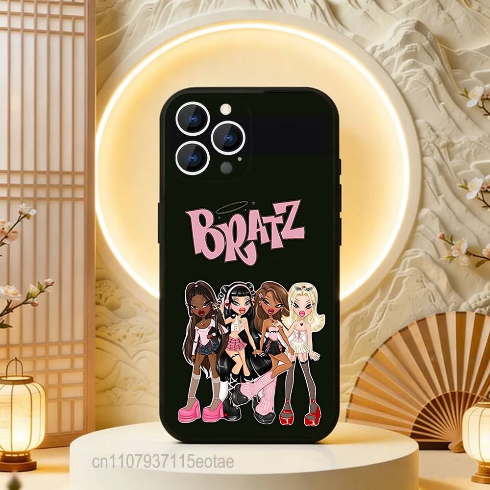 Fashion B-Bratz DollS Black Soft Case For iPhone 17 13 14 15 11 16 12 Pro Max Pro Max Plus E Air Mini Phone Cover Shell