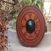 Royal Handicraft Viking Shield Roleplay Cosplay Item: Medieval Celtic Wooden Carved Reviser Emblem