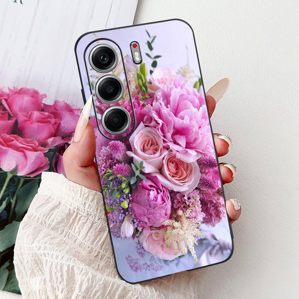 Чехол для телефона Tecno Camon 40 Pro 5G CM7 Camon40 40Pro Роскошный Бабочка Цветок Девичий 2D Печатный Корпус Мягкая Матовая ТПУ Задняя Крышка