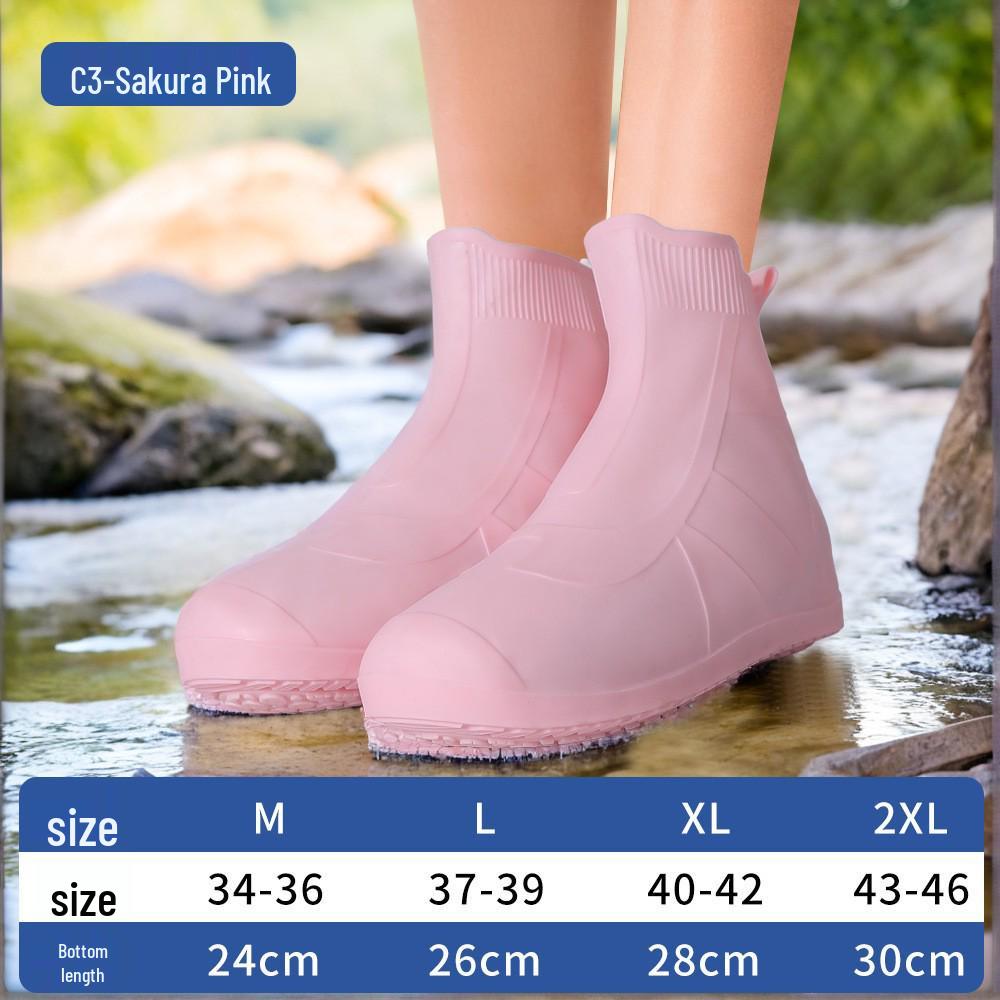 Non-Slip Waterproof Silicone Shoe Covers: Wear-Resistant, Rainproof, Sandproof for Outdoor Use - Unisex
