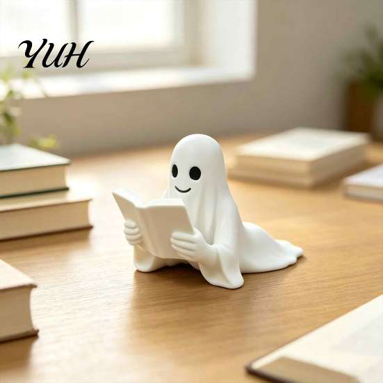 Creative Page Holder Ghost Reading Book Bookmark, 3D Printed Halloween Marker, Home Office Desk Decor Lightweight PLA Clip for Students And