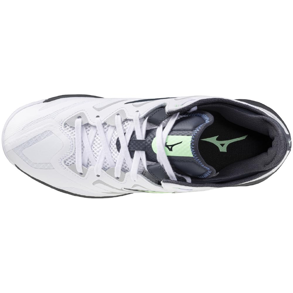 Table Tennis Shoes Wave Medal NEO Stability Cushioning Resilience Indoor Gymnasium White X Green X Dark Gray Cm 2E [Mizuno] 25.5