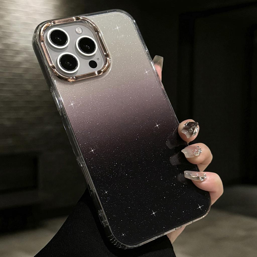 Для iPhone 16 Pro Чехол IMD Градиентный Блестящий PC+TPU Защитный Чехол для Телефона