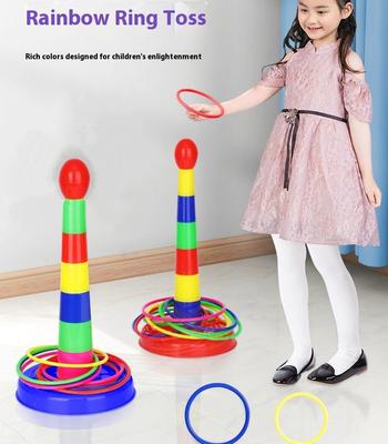Кольцо Радужная Башня Детские Игрушки Уличная Игра в Бросание Игра на Складывание Спортивное Кольцо Железное Кольцо Взаимодействие Родитель-Ребенок