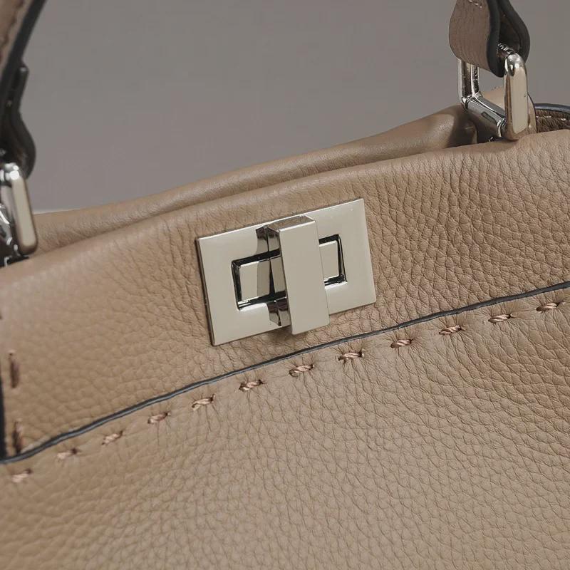 2025 Summer Hand-Stitched Genuine Leather Kitten Bag – Women's Trendy, Versatile Crossbody & Shoulder Bag In Fashionable Cowhide