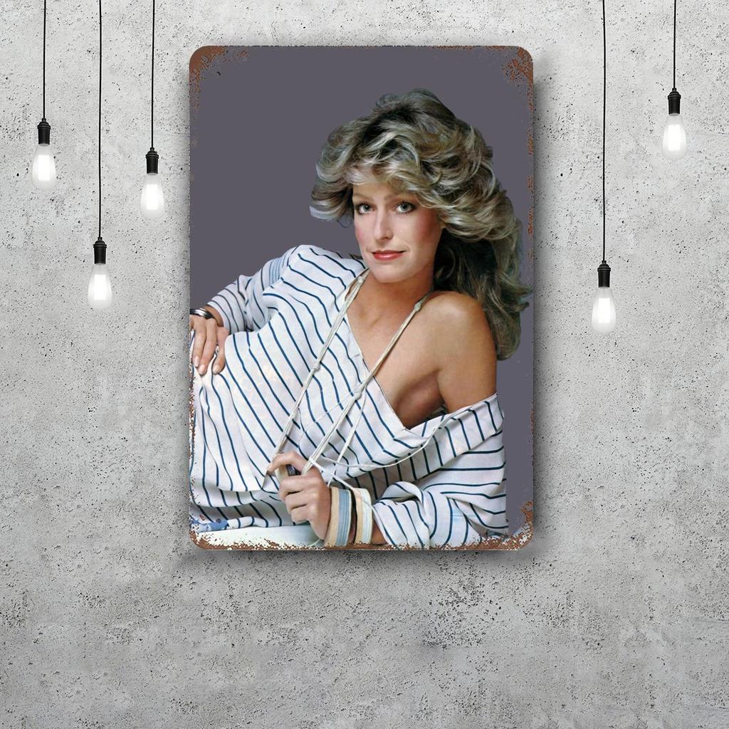 farrah fawcett Classic Poster Rusty Metal Plaque Retro Decorative Plate Bar Man Cave Garage Club Metal Sign Wall Decoration