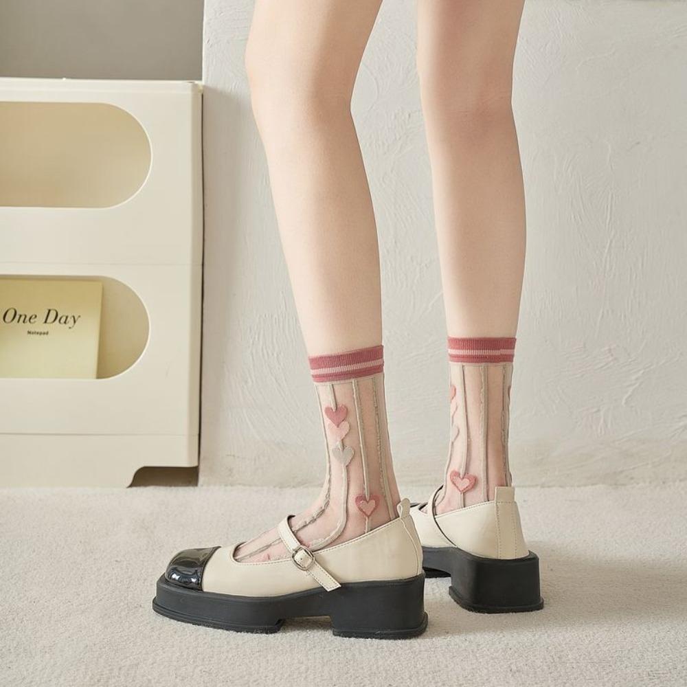 Breathable Crystal Silk Socks Ultra-thin Lace Socks Fashion Long Socks Summer