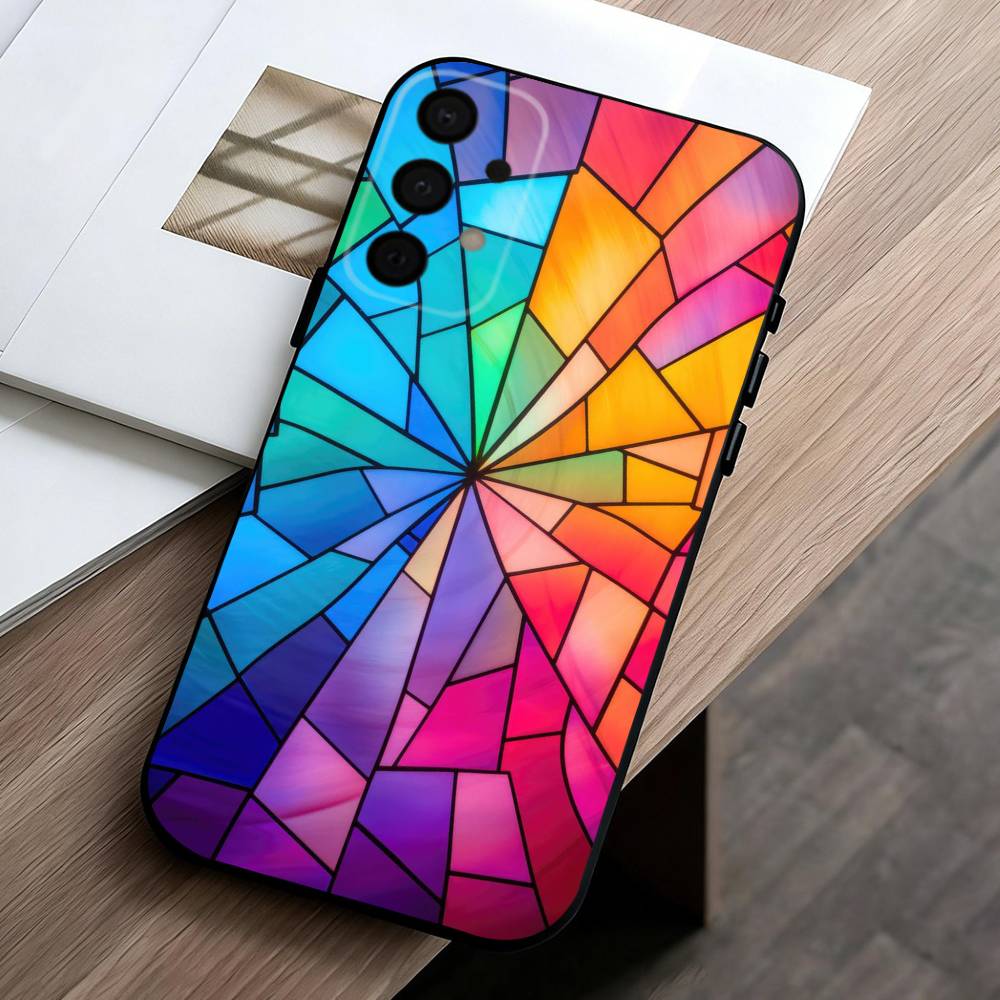 C-Цветной-L G-Стеклянный-S Чехол Для Телефона Samsung Galaxy A73,A72,A71,A70,A53,A52,A51,Другие Мягкий Черный Чехол