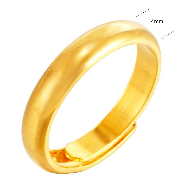 Sand Gold Ring for Women, Long-lasting Color Retention, Niche Sweet Imitation Gold Open Female Ring, Copper Alloy Accessories