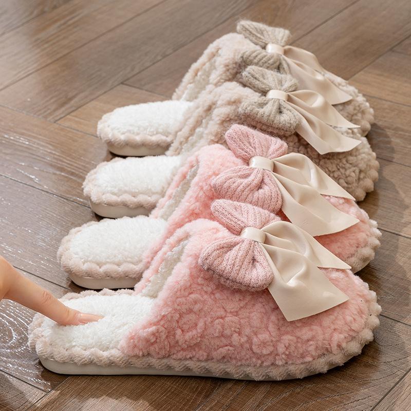 Cixi Cotton Slippers Women Winter Spring and Autumn Home Use Indoor Warm Non-slip Home Cixi Winter Plush Men