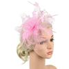 Polka Dot Feathers Fascinator Hat Elegant Bride Headdress Tea Party Mesh Hair Band  Dance Show