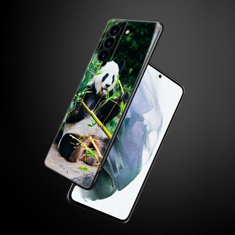 Чехол для телефона с китайским медведем и пандой для Samsung Galaxy S22 Pro S21 S20 Ultra FE S10 Lite 5G S10E S9 S8 Plus, мягкий черный чехол из ТПУ