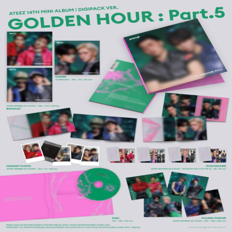ATEEZ 14-й мини-альбом [GOLDEN HOUR : Часть 5][DIGIPACK UNIT VER.-4 НАБОРА],[DIGIPACK VER.-8 НАБОРОВ]