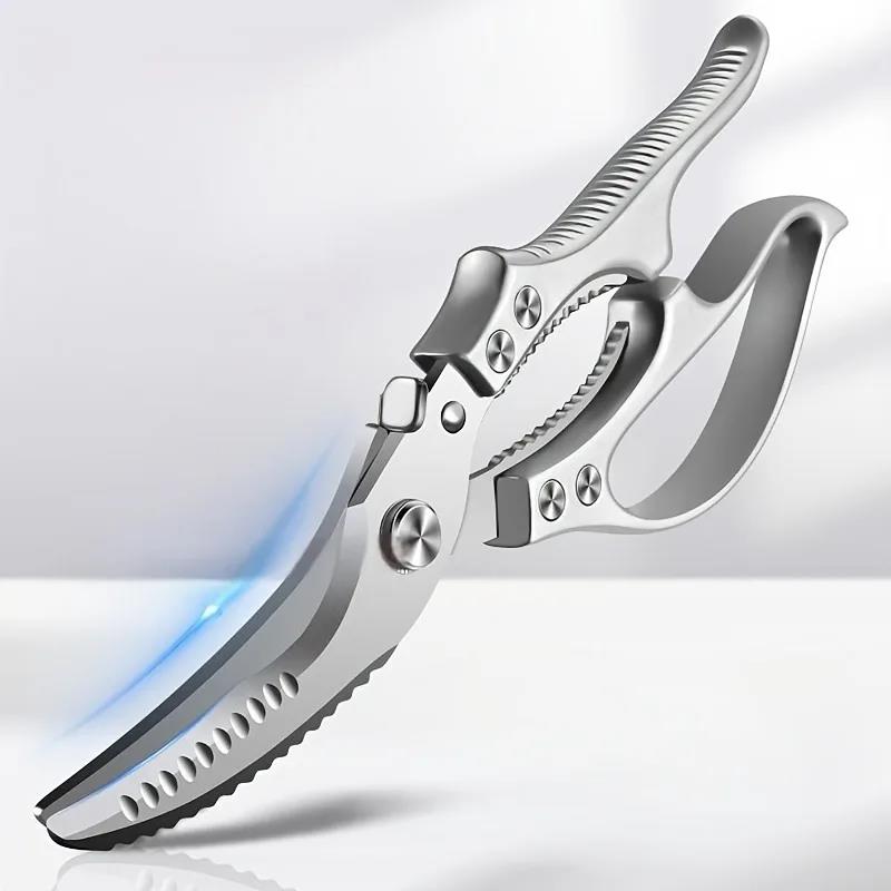 Stainless Steel Chicken Bone Scissors Heavy Duty Kitchen Scissors Sharp Chicken Duck Fish Scissors Multipurpose Kitchen Shears5