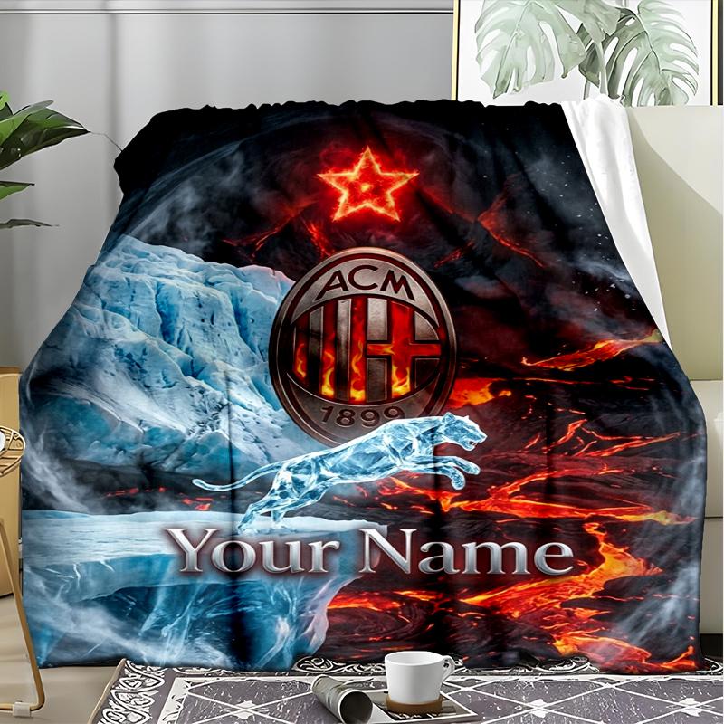 custom Name Text Bull Power Theme blanket Soft Flannel Blanket Plush Throw Blanket Cozy Sofa Bed Blanket for Home Decor